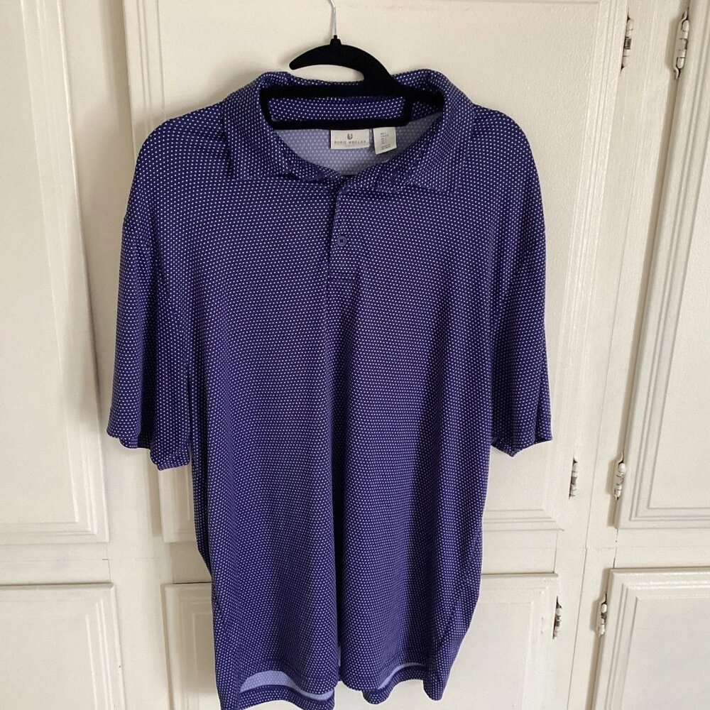 RORIE WHELAN Golf Polo Blue/White Polka Dot Men’s Large